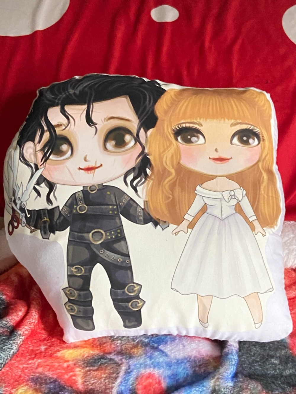 🏷️ HP Edward Scissorhands and Kim Pillow Pal~Custom Made~Brand New~Double Sided - Picture 2 of 3